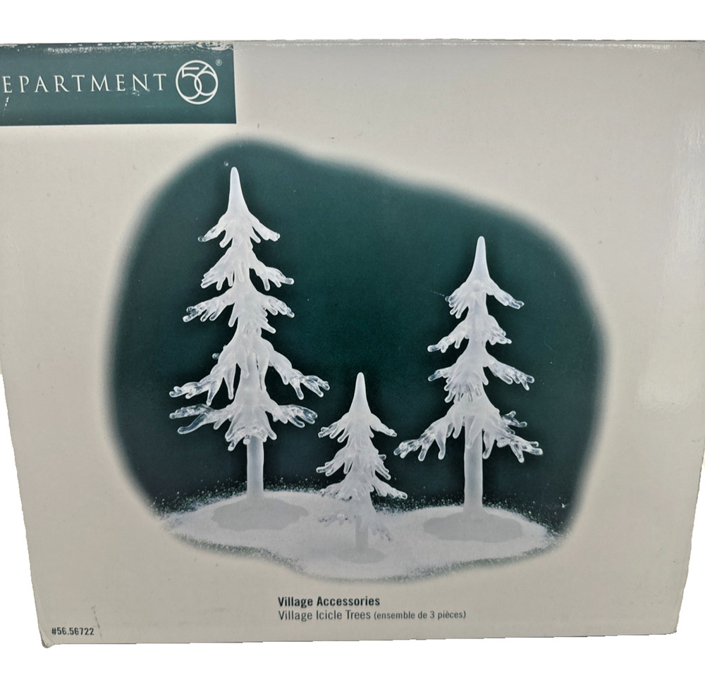 Dept 56 Village Icicle Tree Heritage Village Accessory #56722 Set Of 3